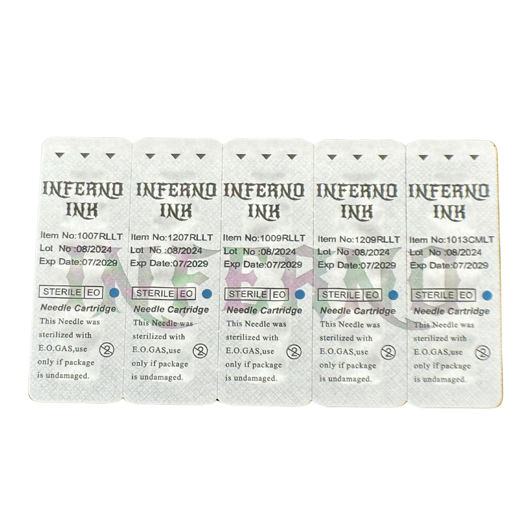 INFERNO-INK CARTRIDGE NEEDLES - #12 ROUND LINERS LONG TAPER - BOX OF 20